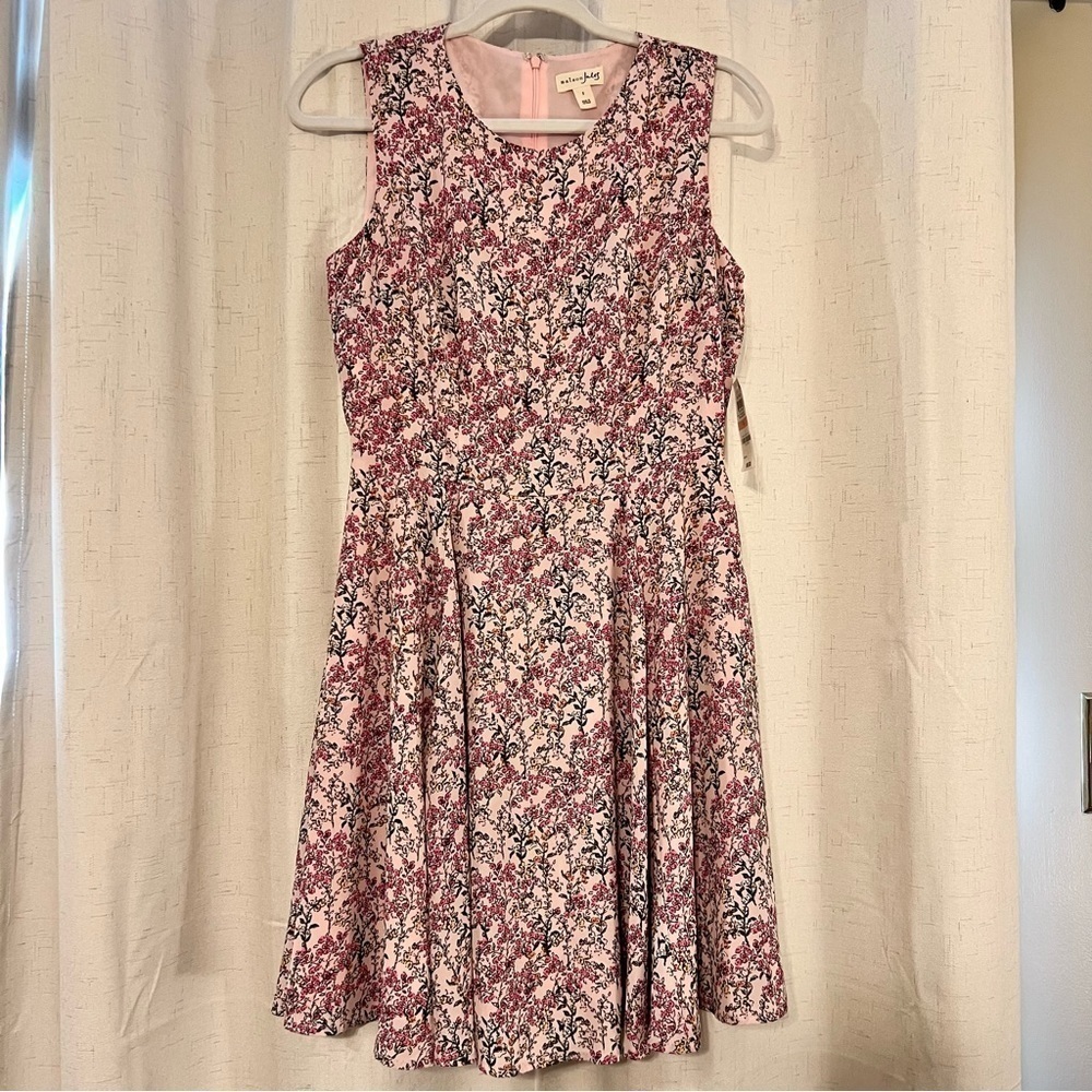 NWT Maison Jules Pink Floral Fit and Flare Dress - Picture 3 of 14